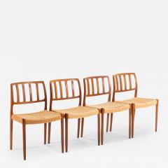 Niels Otto M ller Set of Four 4 Model 83 Teak Dining Chairs Niels Otto M ller for J L M ller - 2583885