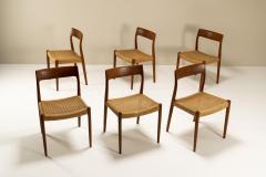 Niels Otto M ller Set of Six Model 77 Dining Chairs by Niels Otto M ller Denmark 1950s - 2945366