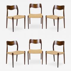 Niels Otto M ller Set of Six Rosewood Niels M ller Model 71 Dining Chairs - 175295