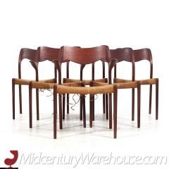 Niels Otto Moller Niels Moller Danish Model 55 and Model 71 Teak Dining Chairs Set of 6 - 3685115