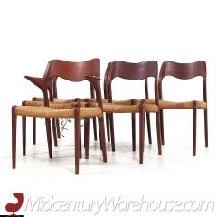 Niels Otto Moller Niels Moller Danish Model 55 and Model 71 Teak Dining Chairs Set of 6 - 3685116