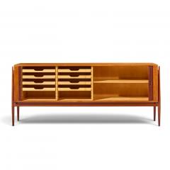 Niels Vodder Niels Vodder NV54 Mid Century Danish Teak Tambour Door Credenza - 4824725