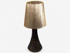 Nila Keramik Brown Ceramic Table Lamp Sweden 1970s - 4358778