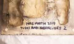 Nils Erichsen Martin Tubes and Neon Cubes 2 Ceramic Wall Relief by Nils Erichsen Martin 2019 - 2291993