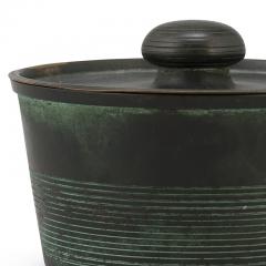 Nils Fougstedt Art Deco Lidded Box in Patinated Bronze by Nils Fougstedt - 2191478