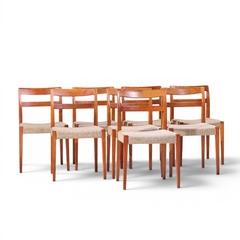 Nils Johnnson Nils Jonsson for Troeds Garmi Mid Century Danish Teak Dining Chairs Set of 8 - 4694713
