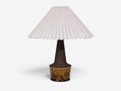 Nils K hler Table Lamp Brown Glazed Stoneware Denmark 1960s - 4803621