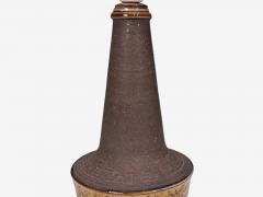 Nils K hler Table Lamp Brown Glazed Stoneware Denmark 1960s - 4803625