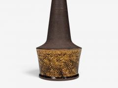 Nils K hler Table Lamp Brown Glazed Stoneware Denmark 1960s - 4803626