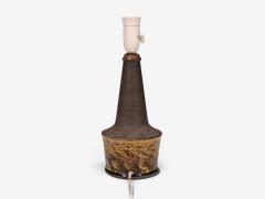 Nils K hler Table Lamp Brown Glazed Stoneware Denmark 1960s - 4803627