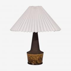 Nils K hler Table Lamp Brown Glazed Stoneware Denmark 1960s - 4817924