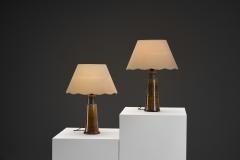 Nils Kahler 613X31 Amber Table Lamps by Nils K hler for K hler Keramik Denmark 1960s - 4717666