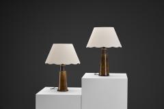 Nils Kahler 613X31 Amber Table Lamps by Nils K hler for K hler Keramik Denmark 1960s - 4717667