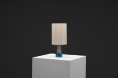 Nils Kahler Blue Glazed Stoneware Table Lamp by Nils K hler Denmark ca 1950s - 4785093