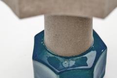 Nils Kahler Blue Glazed Stoneware Table Lamp by Nils K hler Denmark ca 1950s - 4785101