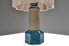 Nils Kahler Blue Glazed Stoneware Table Lamp by Nils K hler Denmark ca 1950s - 4804929