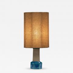 Nils Kahler Blue Glazed Stoneware Table Lamp by Nils K hler Denmark ca 1950s - 4804977
