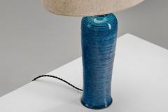 Nils Kahler Blue Glazed Stoneware Table Lamp by Nils and Herman K hler Denmark 1950s - 4580528