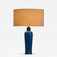 Nils Kahler Blue Glazed Stoneware Table Lamp by Nils and Herman K hler Denmark 1950s - 4591662