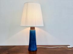 Nils Kahler Large Danish Stoneware Table Lamp with Turquoise Glazing by Nils K hler 1960s - 755788