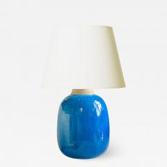 Nils Kahler Large Mod Table Lamp with Azure Glaze by Nils Kahler - 1655936