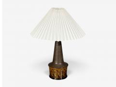 Nils Kahler Nils K hler Large Table Lamp Brown Glazed Stoneware Denmark 1960s - 4802615