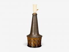 Nils Kahler Nils K hler Large Table Lamp Brown Glazed Stoneware Denmark 1960s - 4802617