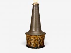 Nils Kahler Nils K hler Large Table Lamp Brown Glazed Stoneware Denmark 1960s - 4802618