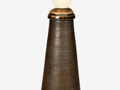 Nils Kahler Nils K hler Large Table Lamp Brown Glazed Stoneware Denmark 1960s - 4802619