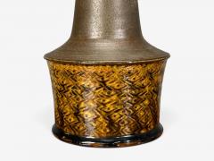 Nils Kahler Nils K hler Large Table Lamp Brown Glazed Stoneware Denmark 1960s - 4802621