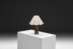 Nils Kahler Stoneware Table Lamp with Amber Glaze by Nils K hler Denmark ca 1950s - 4785104
