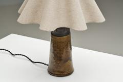 Nils Kahler Stoneware Table Lamp with Amber Glaze by Nils K hler Denmark ca 1950s - 4785113