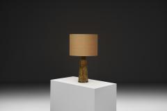 Nils Kahler Table Lamp with Amber Glaze by Nils K hler for K hlers Fabrik Denmark ca 1960s - 4717608