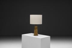 Nils Kahler Table Lamp with Amber Glaze by Nils K hler for K hlers Fabrik Denmark ca 1960s - 4717643