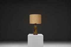 Nils Kahler Table Lamp with Amber Glaze by Nils K hler for K hlers Fabrik Denmark ca 1960s - 4717646