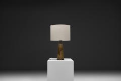Nils Kahler Table Lamp with Amber Glaze by Nils K hler for K hlers Fabrik Denmark ca 1960s - 4717647