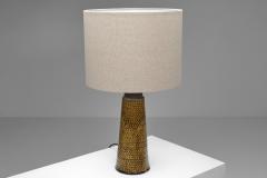 Nils Kahler Table Lamp with Amber Glaze by Nils K hler for K hlers Fabrik Denmark ca 1960s - 4717648