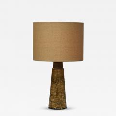 Nils Kahler Table Lamp with Amber Glaze by Nils K hler for K hlers Fabrik Denmark ca 1960s - 4719541