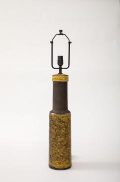 Nils Kahler Tall Glazed Ceramic Table Lamp by Nils K hler for HAK K hler Denmark c 1960 - 3519650