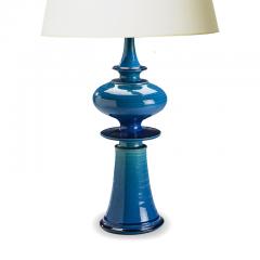 Nils Kahler Whimsical finial table lamp in bright azure by Nils Kahler - 1458739