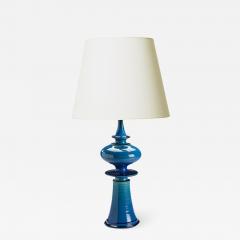 Nils Kahler Whimsical finial table lamp in bright azure by Nils Kahler - 1461627