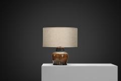 Nils Kahler Yellow Glazed Stoneware Table Lamp by Nils K hler Denmark ca 1950s - 4747019