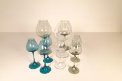 Nils Landberg Large collection Midcentury Orrefors Tulip Glasses Nils Landberg Sweden 1950s - 2369255