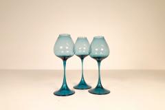 Nils Landberg Large collection Midcentury Orrefors Tulip Glasses Nils Landberg Sweden 1950s - 2369258