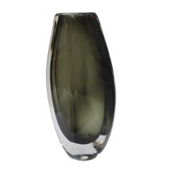 Nils Landberg Midcentury Black Sommerso Murano Glass Vase by Nils Landberg for Orrefors 1960 - 3651951