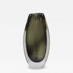 Nils Landberg Midcentury Black Sommerso Murano Glass Vase by Nils Landberg for Orrefors 1960 - 3655209