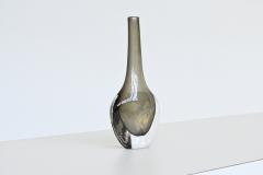 Nils Landberg Nils Landberg black glass Sommerso vase Orrefors Sweden 1950 - 4164882