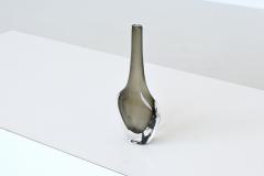 Nils Landberg Nils Landberg black glass Sommerso vase Orrefors Sweden 1950 - 4164883