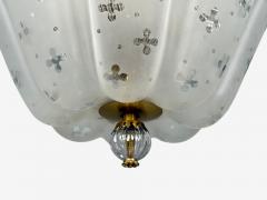 Nils Landberg Rare Chandelier Etched Glass Brass Sweden 1940s - 4800568