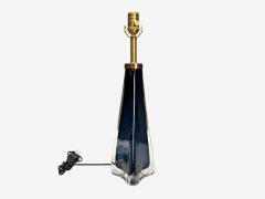 Nils Landberg Swedish Modern Blue Glass Table Lamp Sweden 1960s - 4219904
